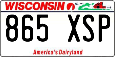 WI license plate 865XSP