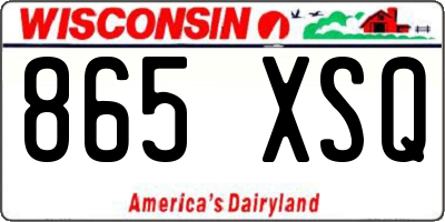 WI license plate 865XSQ