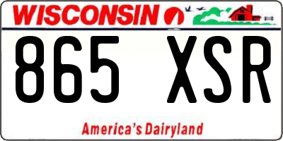 WI license plate 865XSR