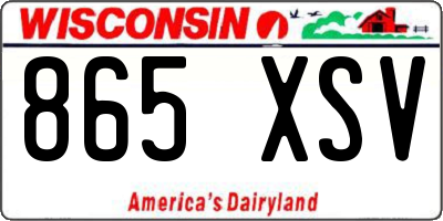 WI license plate 865XSV