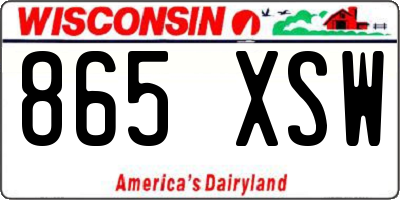 WI license plate 865XSW