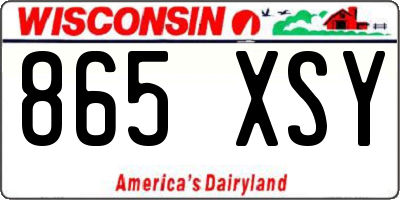 WI license plate 865XSY
