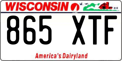 WI license plate 865XTF