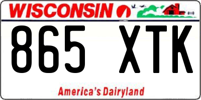 WI license plate 865XTK