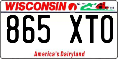 WI license plate 865XTO