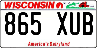 WI license plate 865XUB