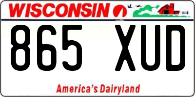 WI license plate 865XUD