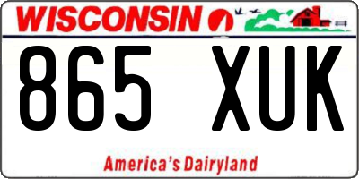 WI license plate 865XUK