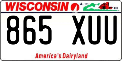 WI license plate 865XUU