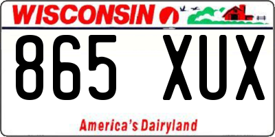 WI license plate 865XUX