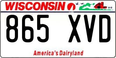 WI license plate 865XVD