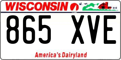 WI license plate 865XVE