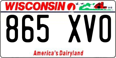 WI license plate 865XVO