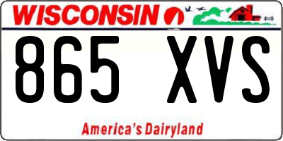 WI license plate 865XVS