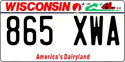 WI license plate 865XWA