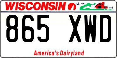 WI license plate 865XWD