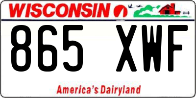 WI license plate 865XWF