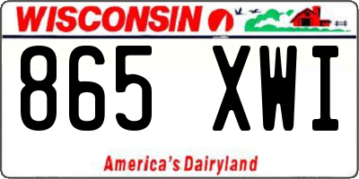WI license plate 865XWI