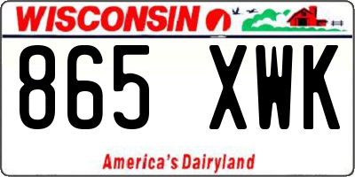 WI license plate 865XWK