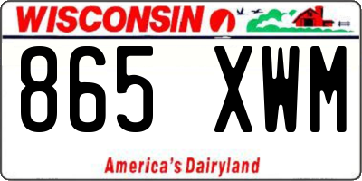 WI license plate 865XWM