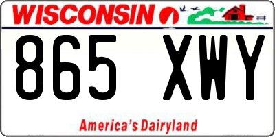 WI license plate 865XWY