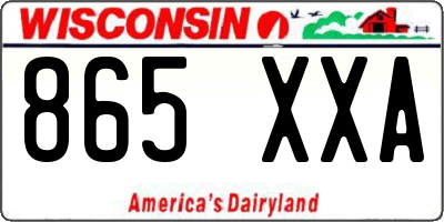WI license plate 865XXA