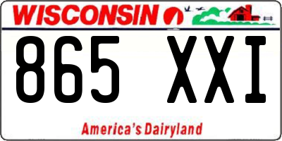 WI license plate 865XXI