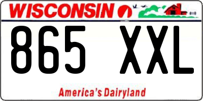 WI license plate 865XXL