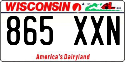 WI license plate 865XXN