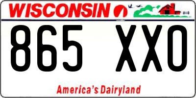 WI license plate 865XXO