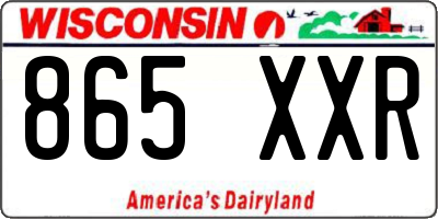 WI license plate 865XXR