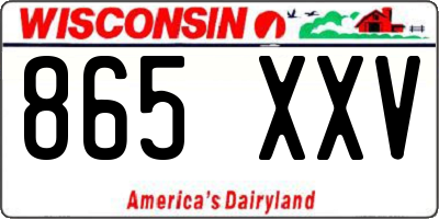 WI license plate 865XXV