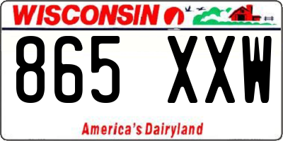 WI license plate 865XXW