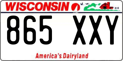 WI license plate 865XXY
