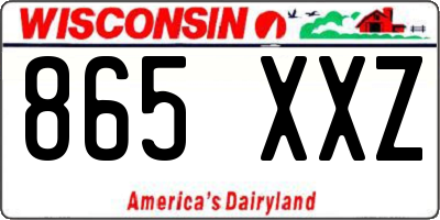 WI license plate 865XXZ