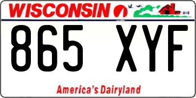 WI license plate 865XYF