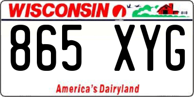 WI license plate 865XYG
