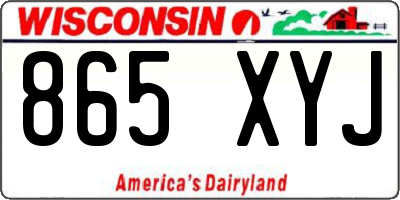 WI license plate 865XYJ