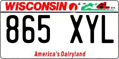 WI license plate 865XYL