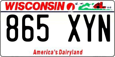 WI license plate 865XYN