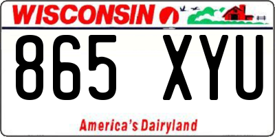 WI license plate 865XYU