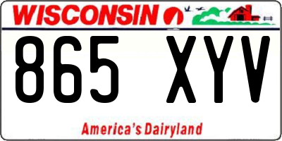 WI license plate 865XYV