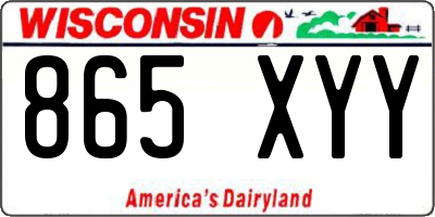 WI license plate 865XYY