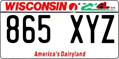 WI license plate 865XYZ