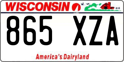 WI license plate 865XZA