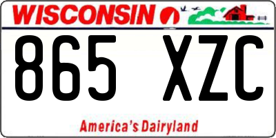 WI license plate 865XZC