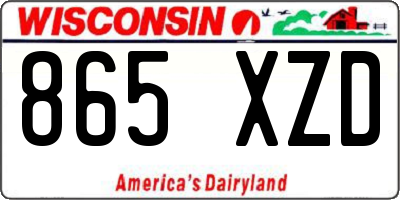 WI license plate 865XZD