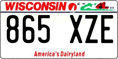 WI license plate 865XZE