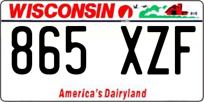 WI license plate 865XZF