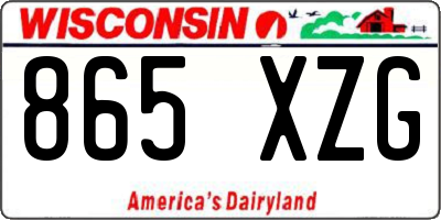 WI license plate 865XZG